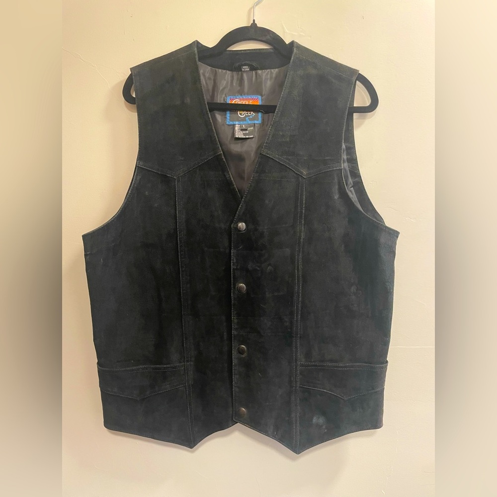 Vintage Cripple Creek Leather Suede Vest
